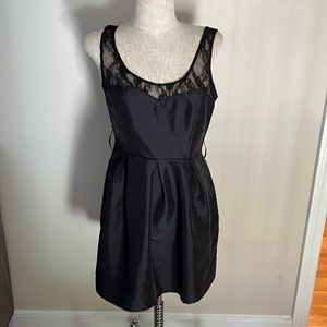 Black mini dress with lace straps
